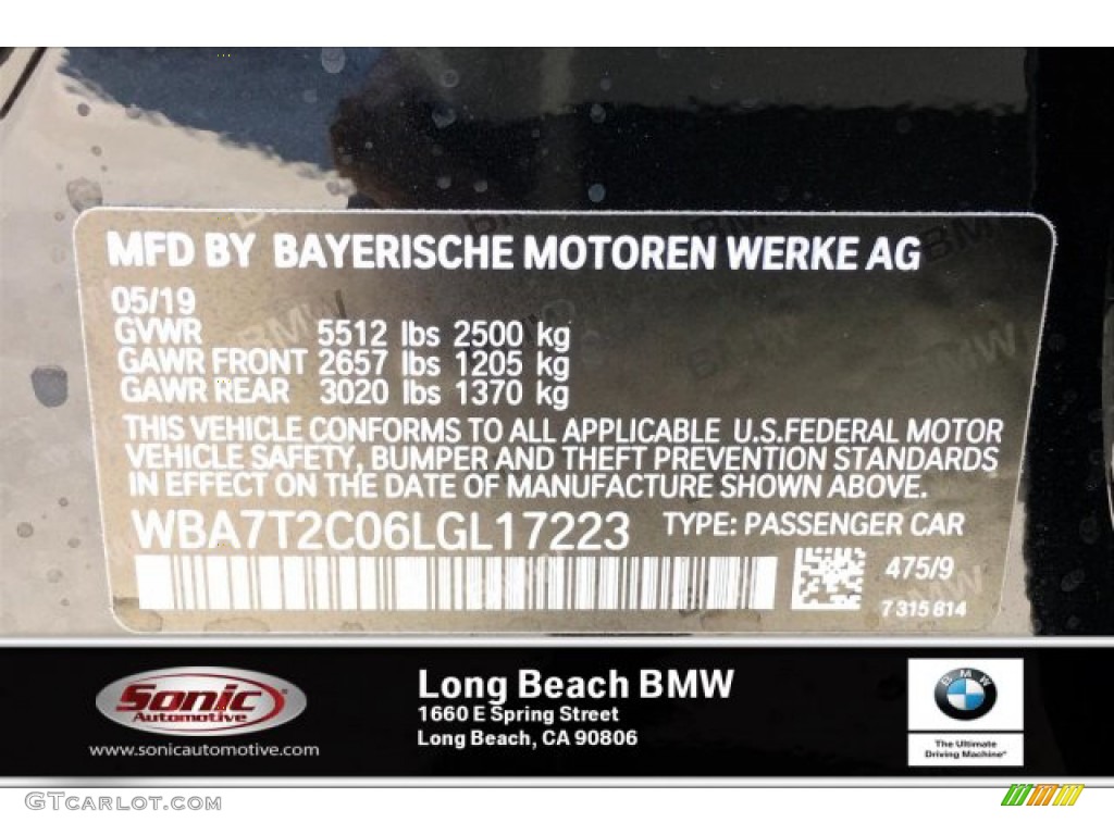 2020 7 Series 740i Sedan - Black Sapphire Metallic / Mocha photo #11
