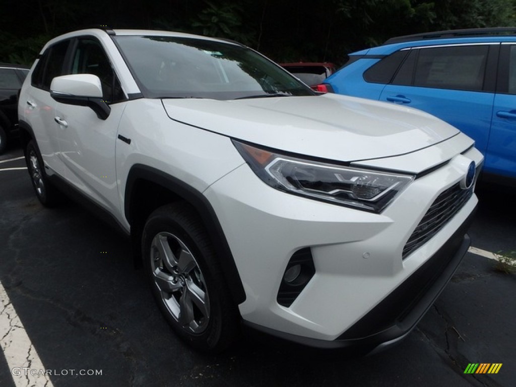 2019 RAV4 Limited AWD Hybrid - Blizzard White Pearl / Black photo #1