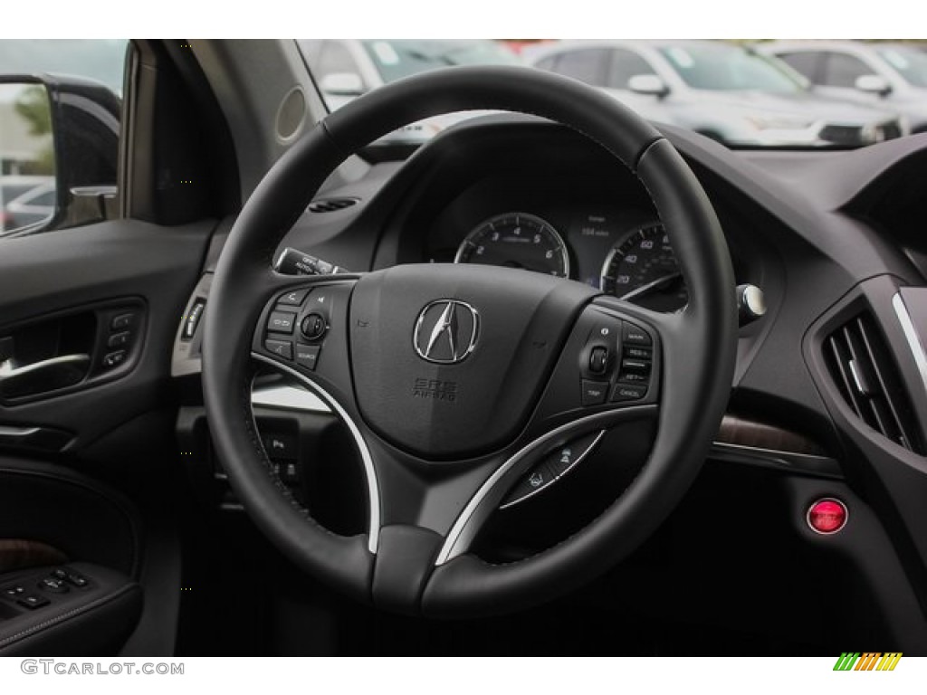 2020 Acura MDX Technology AWD Ebony Steering Wheel Photo #134576950