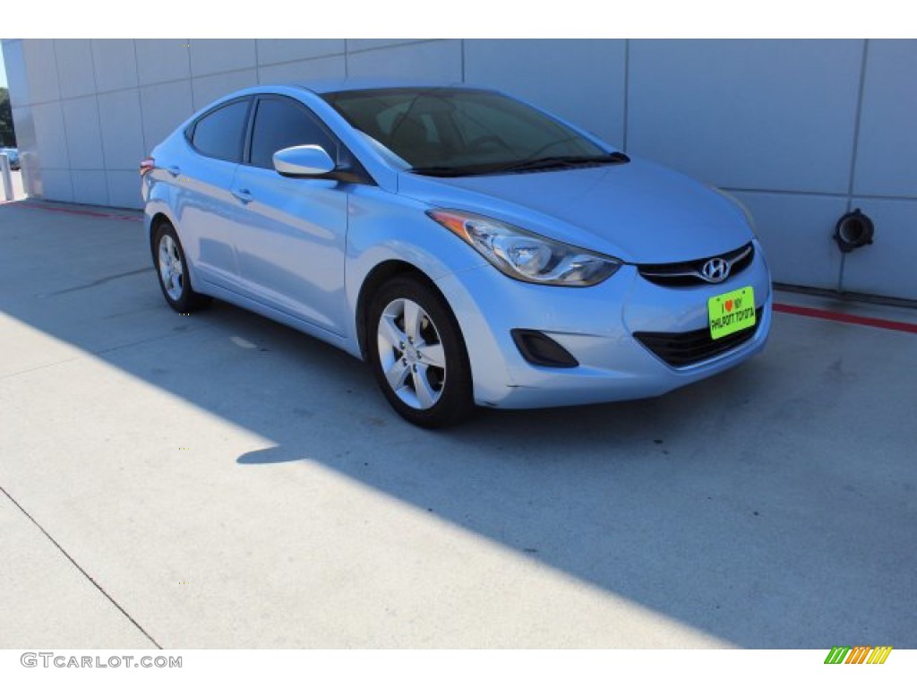 2011 Elantra GLS - Blue Sky Metallic / Beige photo #2