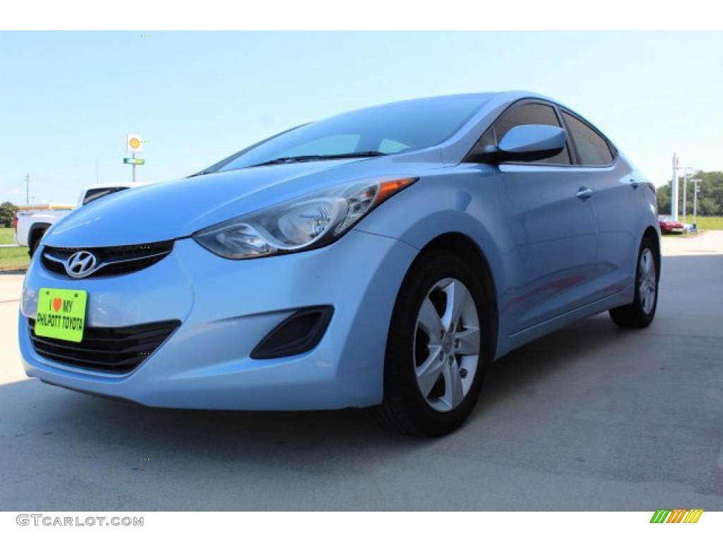 2011 Elantra GLS - Blue Sky Metallic / Beige photo #4