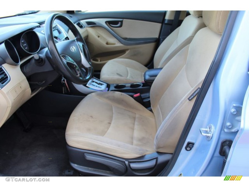 2011 Elantra GLS - Blue Sky Metallic / Beige photo #11