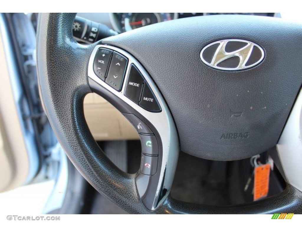 2011 Elantra GLS - Blue Sky Metallic / Beige photo #12