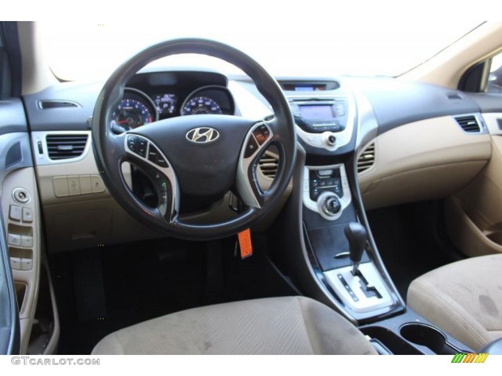 2011 Elantra GLS - Blue Sky Metallic / Beige photo #21