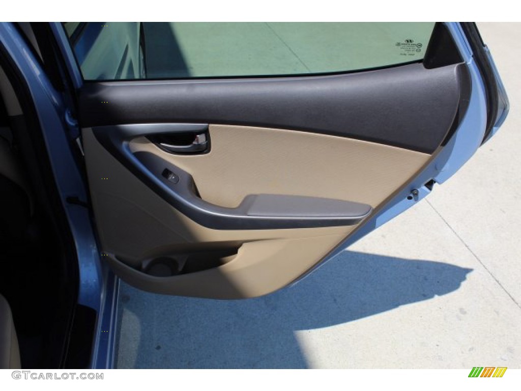 2011 Elantra GLS - Blue Sky Metallic / Beige photo #24