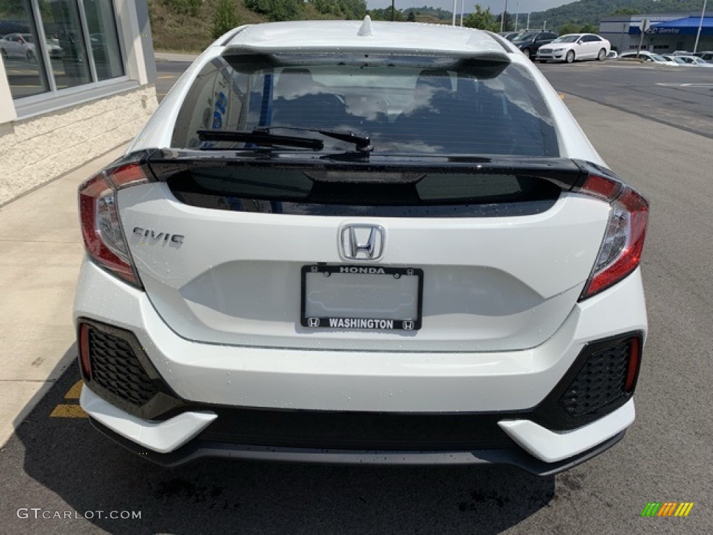 2019 Civic LX Hatchback - White Orchid Pearl / Black photo #6