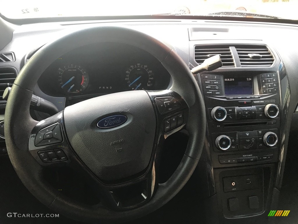 2017 Ford Explorer Police Interceptor AWD Ebony Black Steering Wheel Photo #134601019