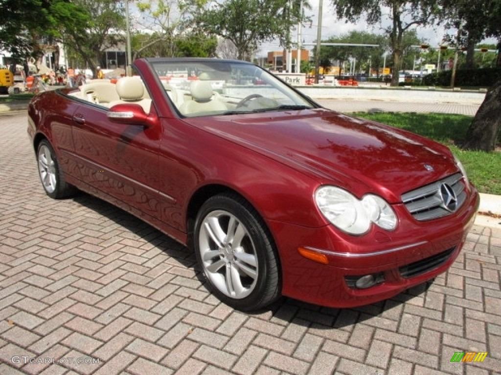 2007 CLK 350 Cabriolet - Storm Red Metallic / Sport Stone/Black photo #5