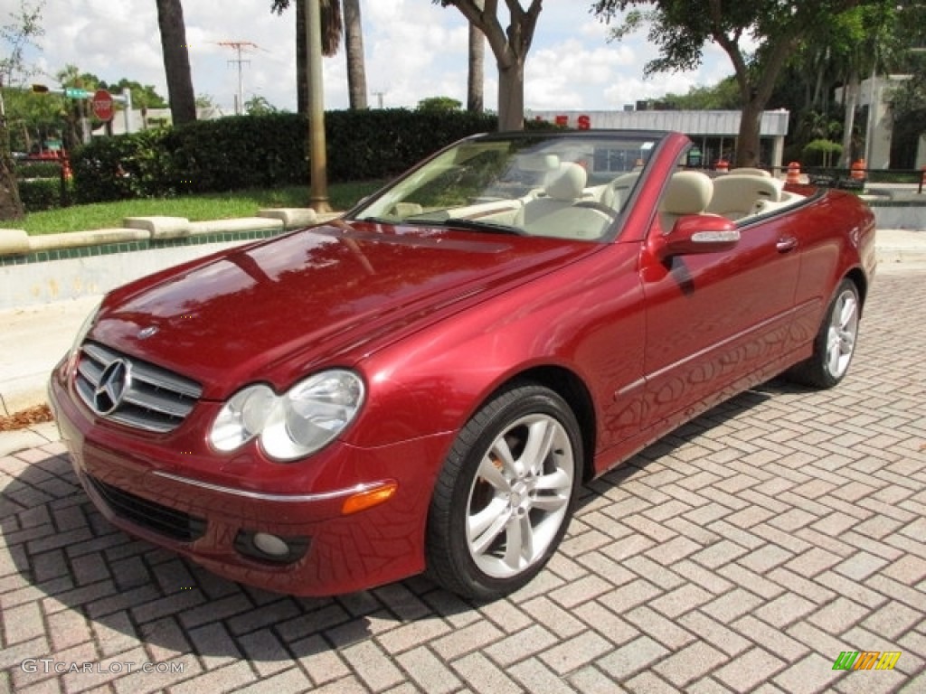 2007 CLK 350 Cabriolet - Storm Red Metallic / Sport Stone/Black photo #9