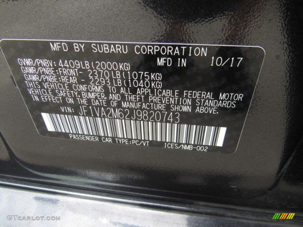 2018 WRX STI - Dark Gray Metallic / Carbon Black photo #37