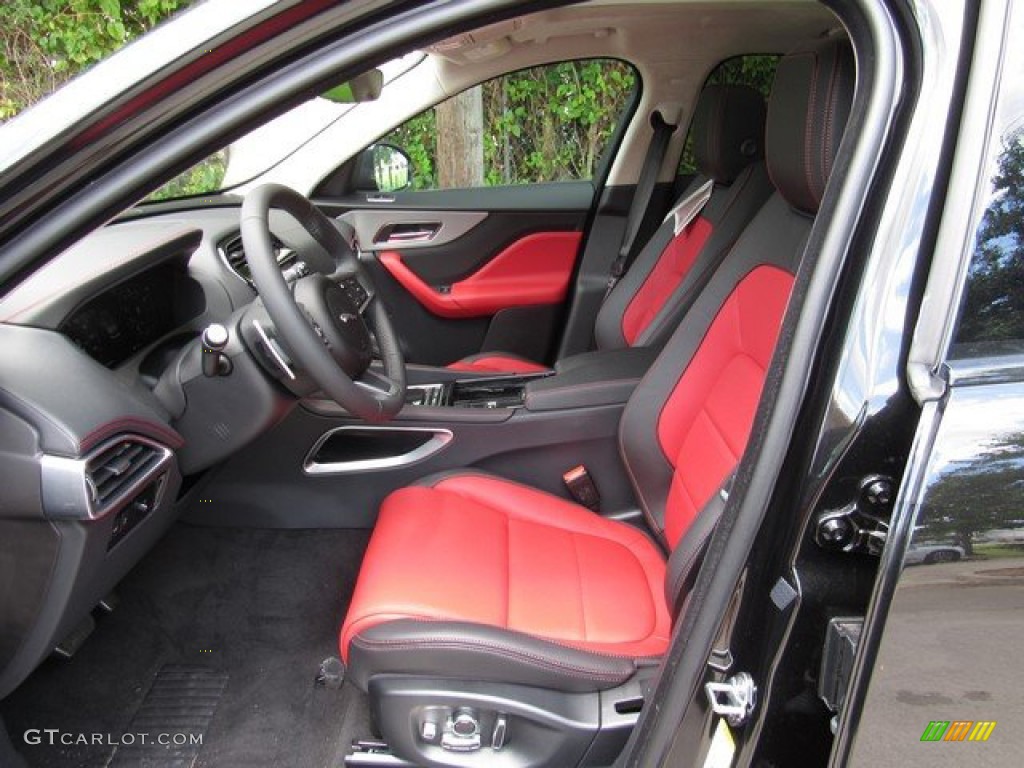 Ebony/Pimento Interior 2020 Jaguar F-PACE 25t Checkered Flag Edition Photo #134619555