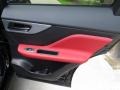 Ebony/Pimento 2020 Jaguar F-PACE 25t Checkered Flag Edition Door Panel