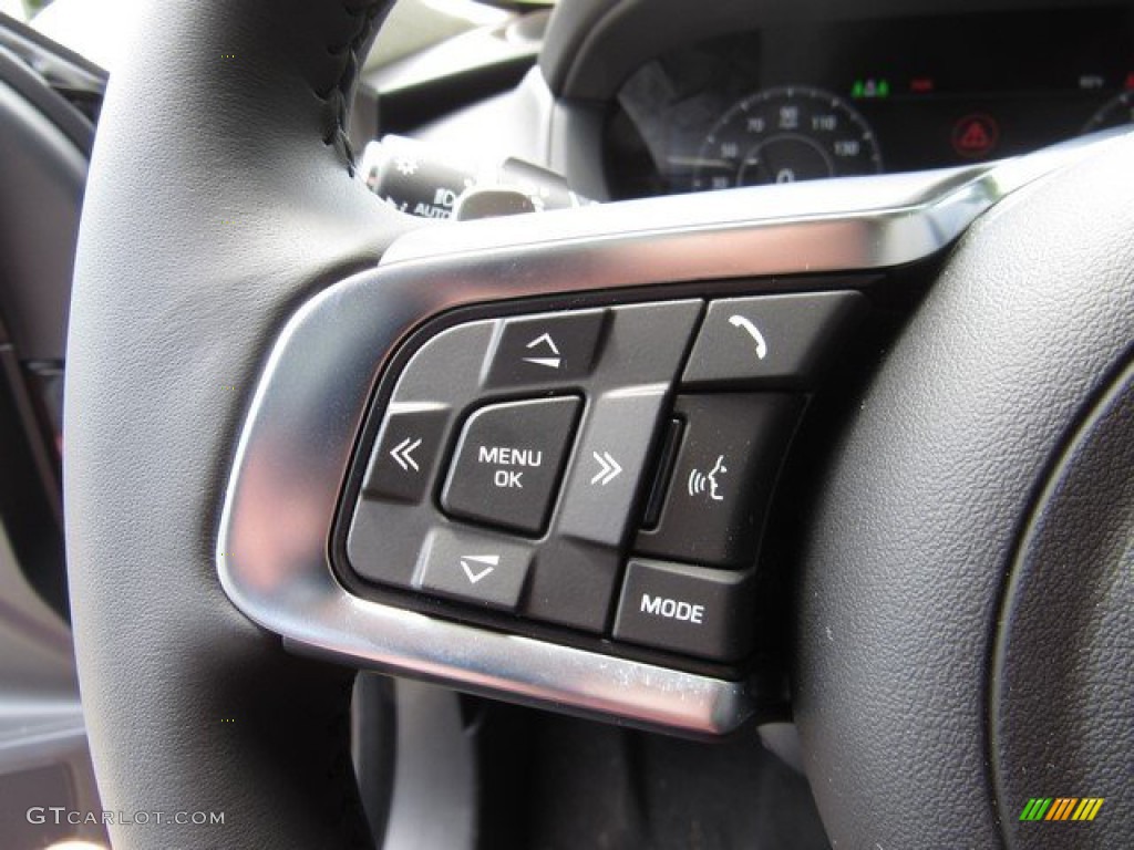 2020 Jaguar F-PACE 25t Checkered Flag Edition Ebony/Pimento Steering Wheel Photo #134619930
