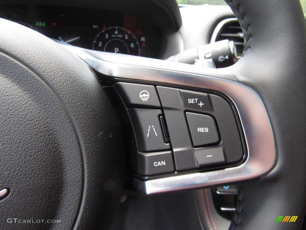 2020 Jaguar F-PACE 25t Checkered Flag Edition Ebony/Pimento Steering Wheel Photo #134619945