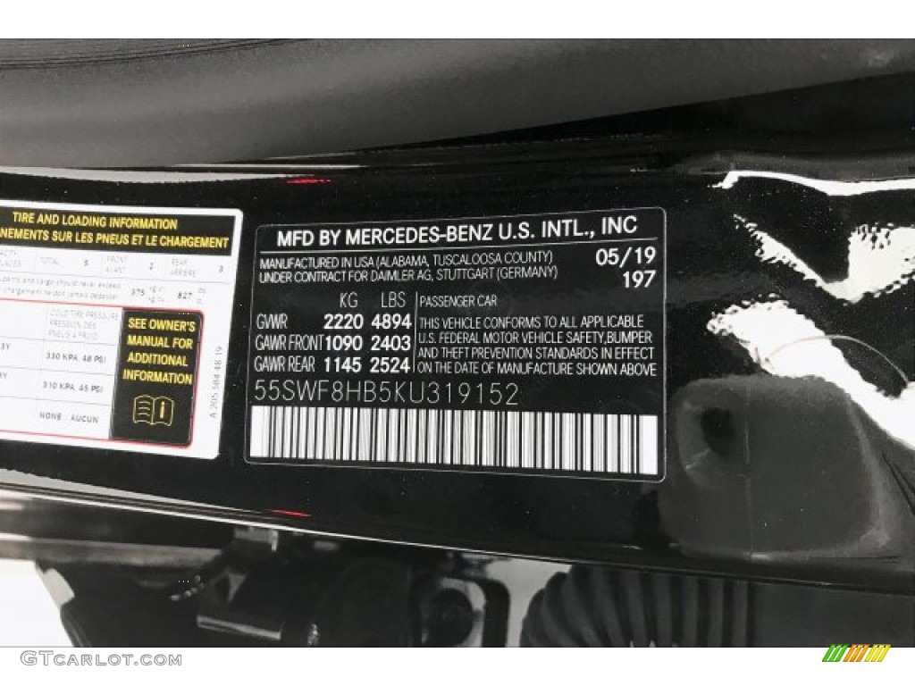 2019 Mercedes-Benz C AMG 63 S Sedan Color Code Photos