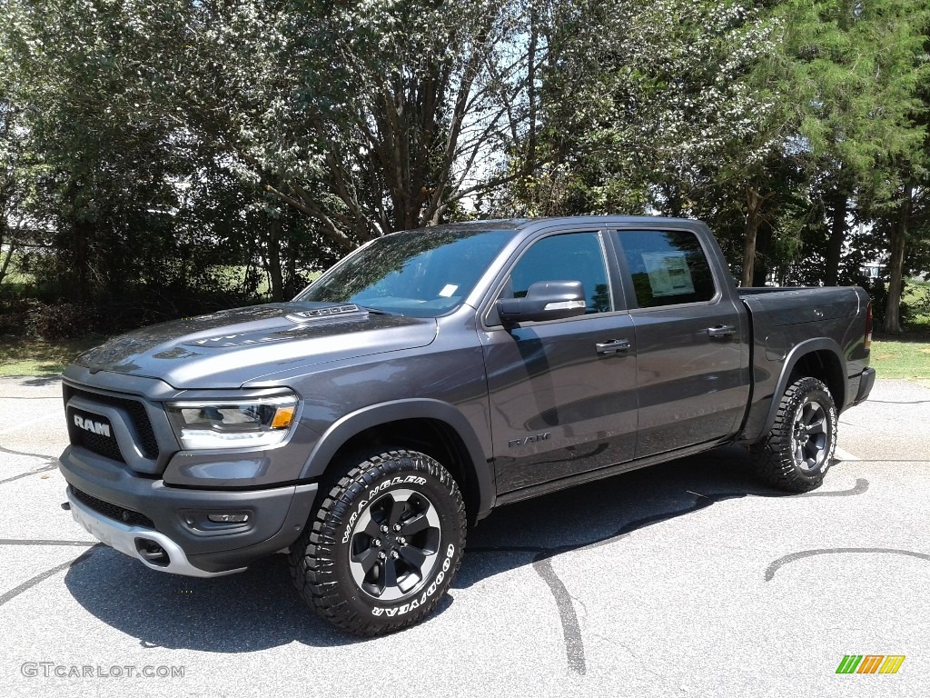 2019 1500 Rebel Crew Cab 4x4 - Granite Crystal Metallic / Black/Red photo #2