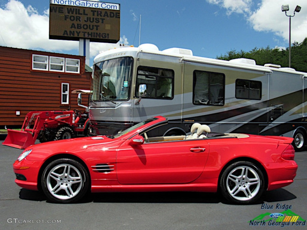 2003 SL 500 Roadster - Firemist Red Metallic / Ash photo #2