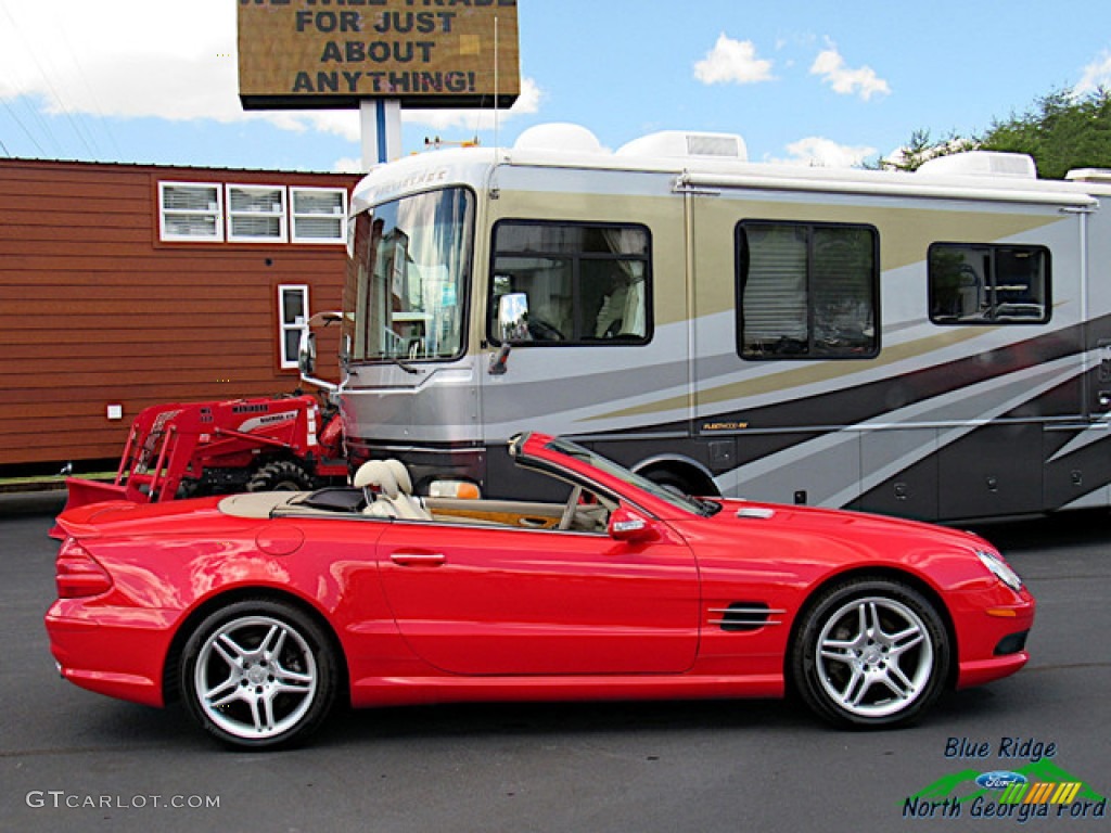 2003 SL 500 Roadster - Firemist Red Metallic / Ash photo #6