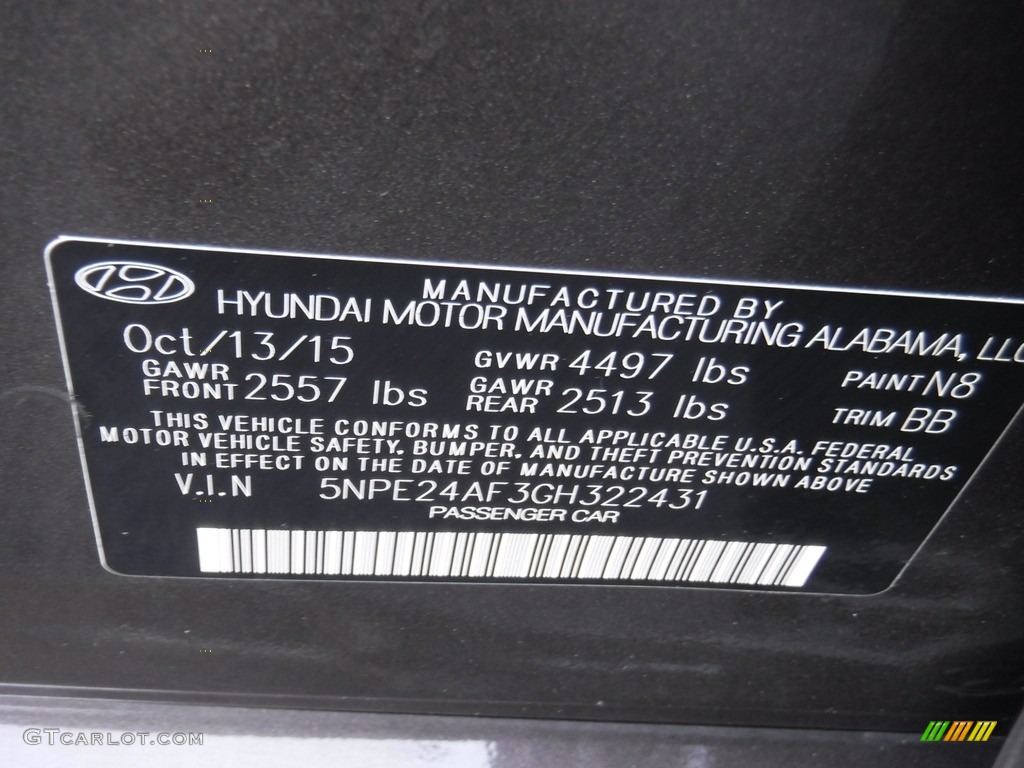 2016 Sonata SE - Dark Truffle / Beige photo #26