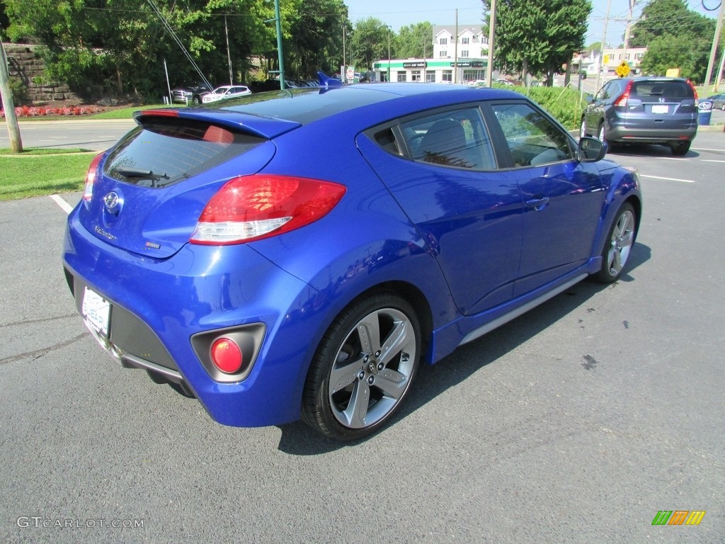2014 Veloster Turbo - Marathon Blue / Black/Red photo #6