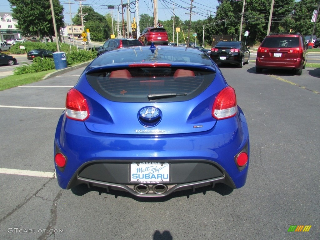 2014 Veloster Turbo - Marathon Blue / Black/Red photo #7