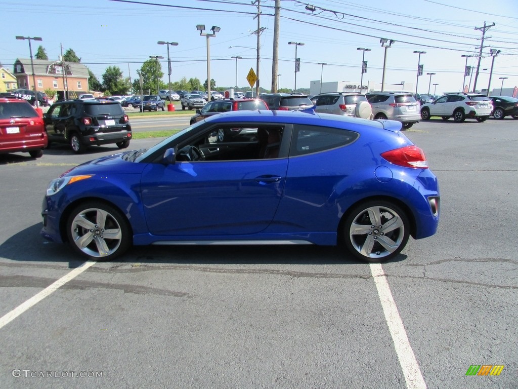 2014 Veloster Turbo - Marathon Blue / Black/Red photo #9