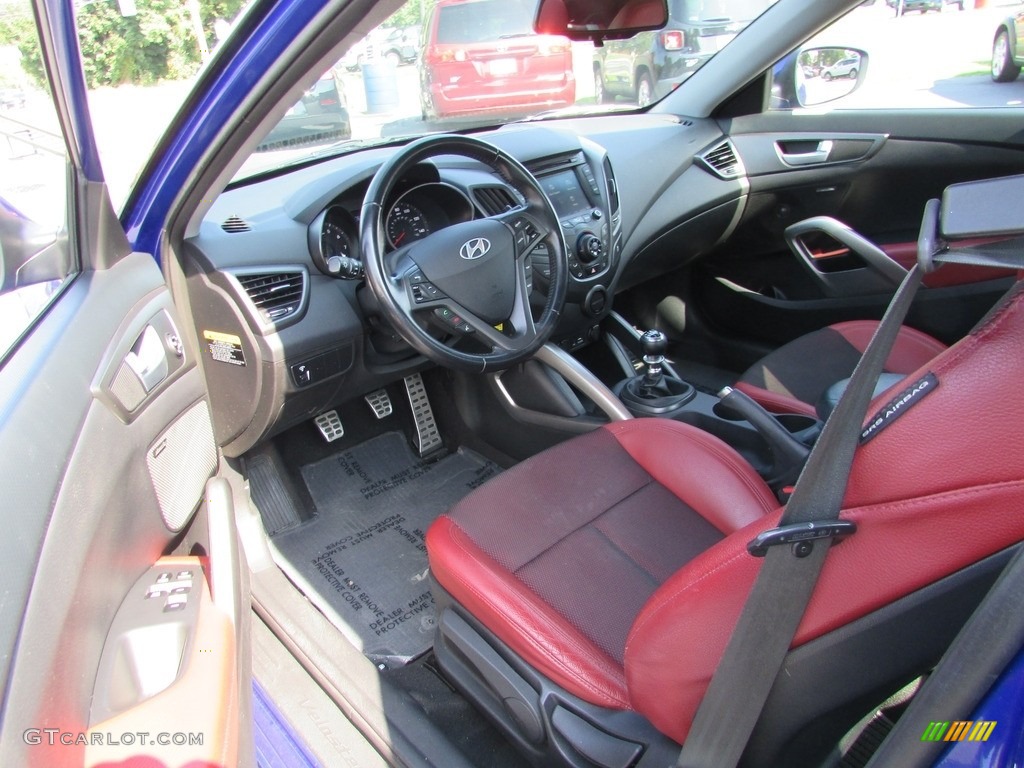 2014 Veloster Turbo - Marathon Blue / Black/Red photo #12