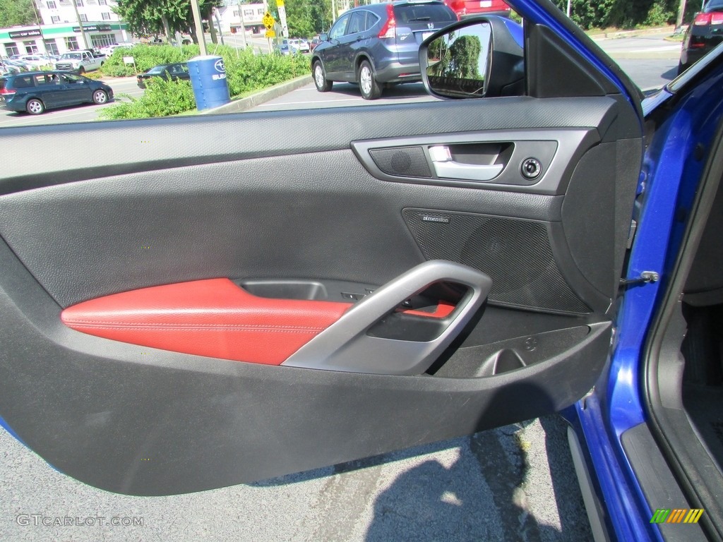 2014 Veloster Turbo - Marathon Blue / Black/Red photo #14