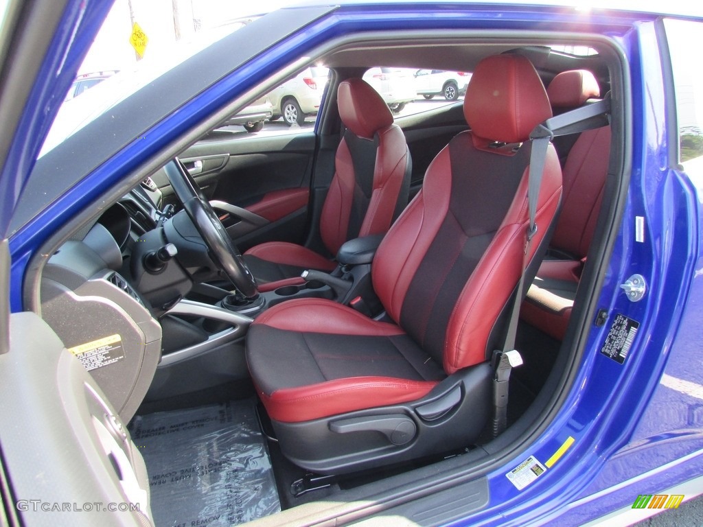 2014 Veloster Turbo - Marathon Blue / Black/Red photo #16