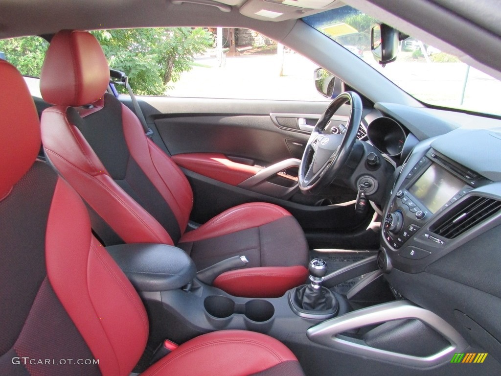 2014 Veloster Turbo - Marathon Blue / Black/Red photo #17