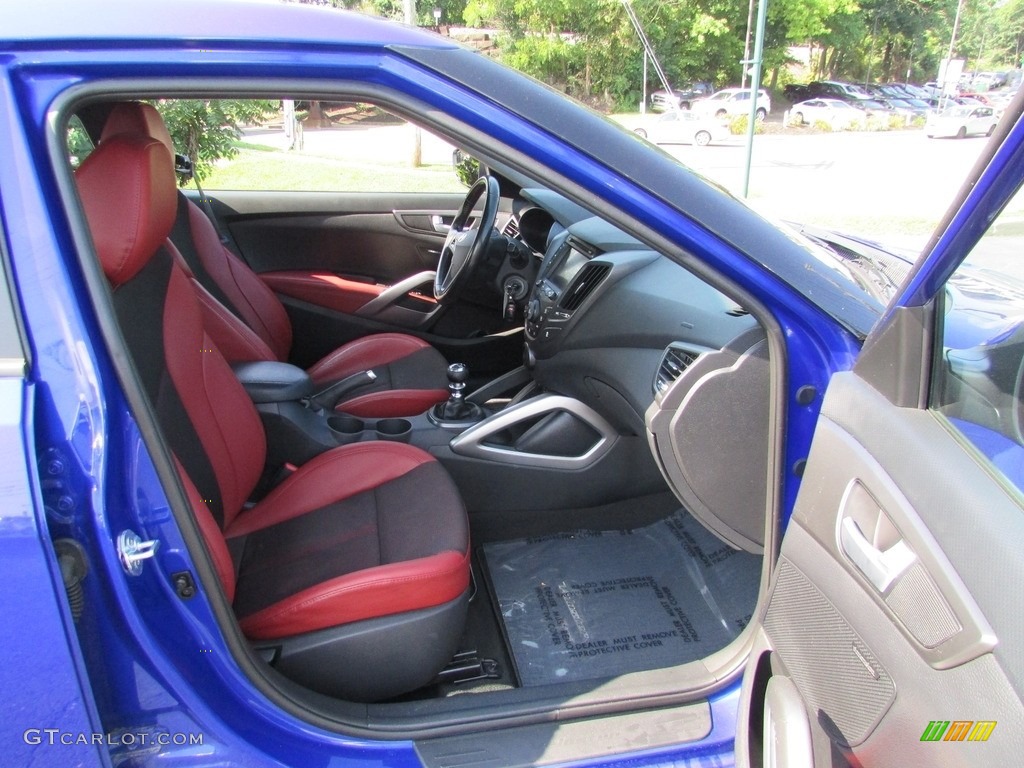 2014 Veloster Turbo - Marathon Blue / Black/Red photo #18