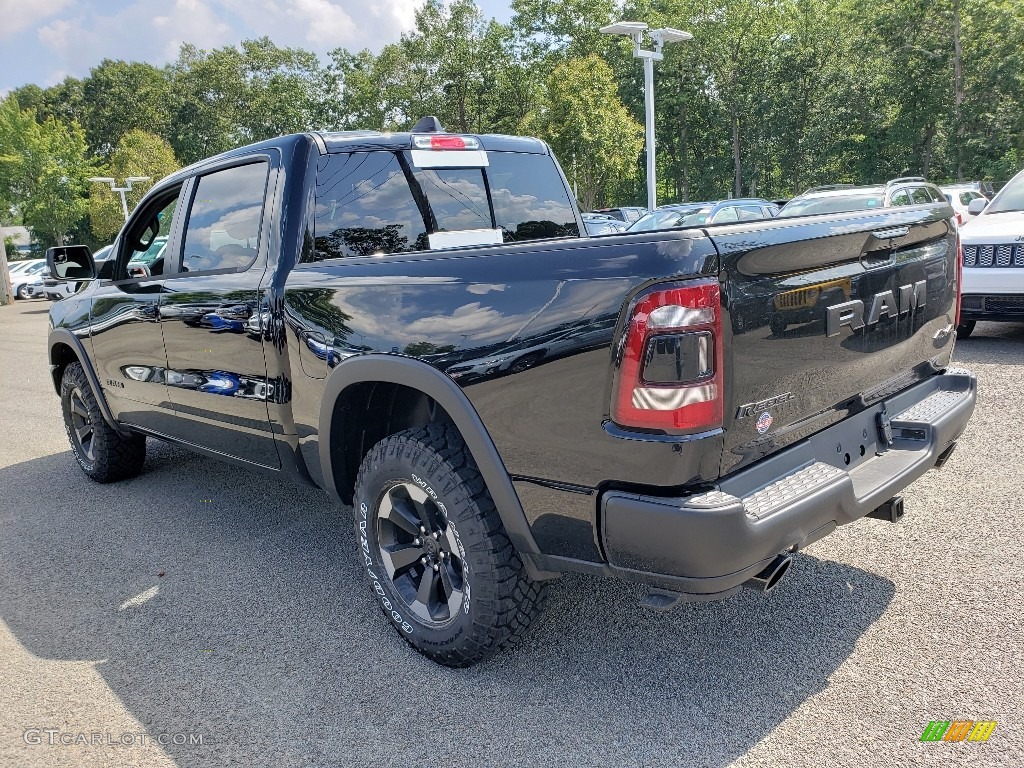 2019 1500 Rebel Crew Cab 4x4 - Diamond Black Crystal Pearl / Black/Red photo #4