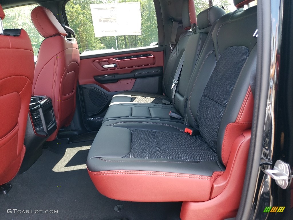 2019 1500 Rebel Crew Cab 4x4 - Diamond Black Crystal Pearl / Black/Red photo #6