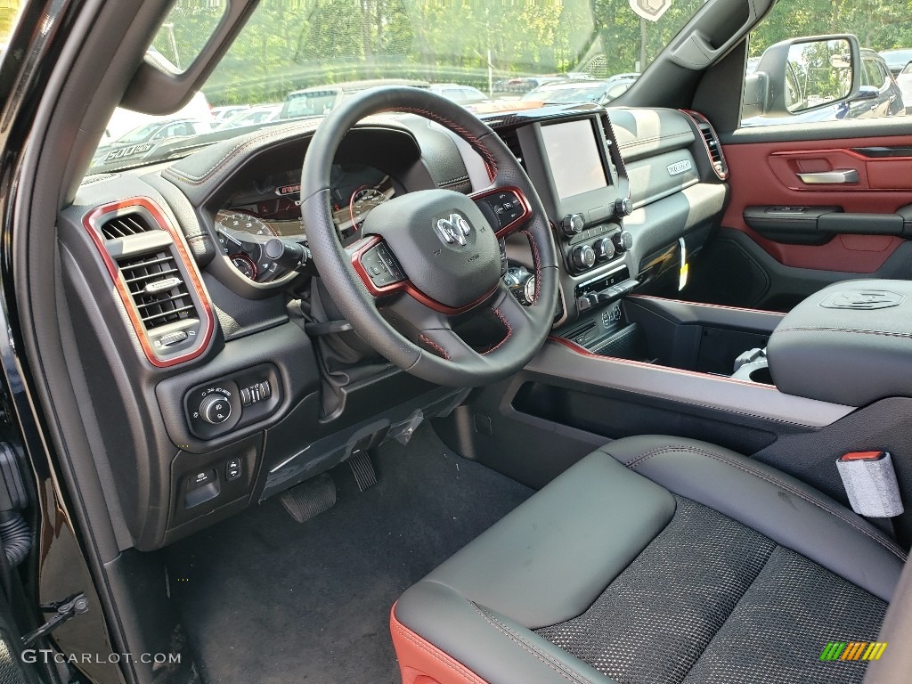 2019 1500 Rebel Crew Cab 4x4 - Diamond Black Crystal Pearl / Black/Red photo #7