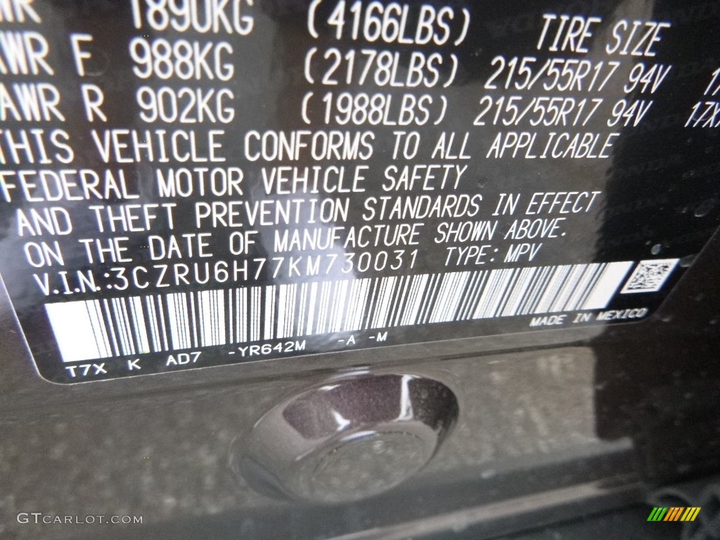 2019 HR-V Color Code YR642M for Midnight Amethyst Metallic Photo #134654579