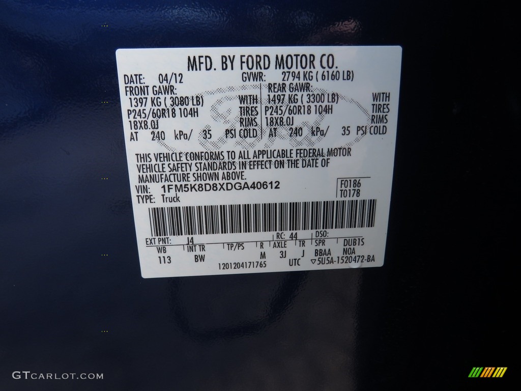 2013 Explorer XLT 4WD - Deep Impact Blue Metallic / Charcoal Black photo #41