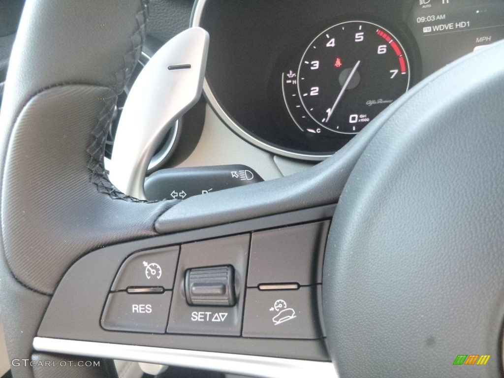 2019 Alfa Romeo Stelvio Sport AWD Ice Gray Steering Wheel Photo #134662919
