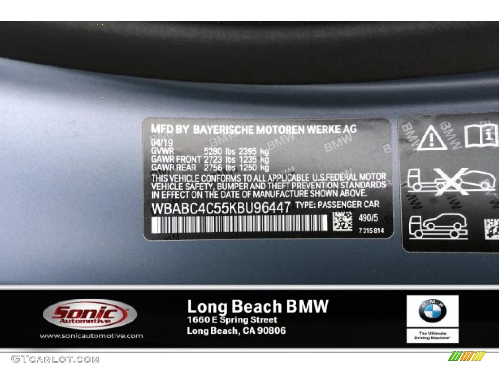 2019 BMW 8 Series 850i xDrive Coupe Color Code Photos