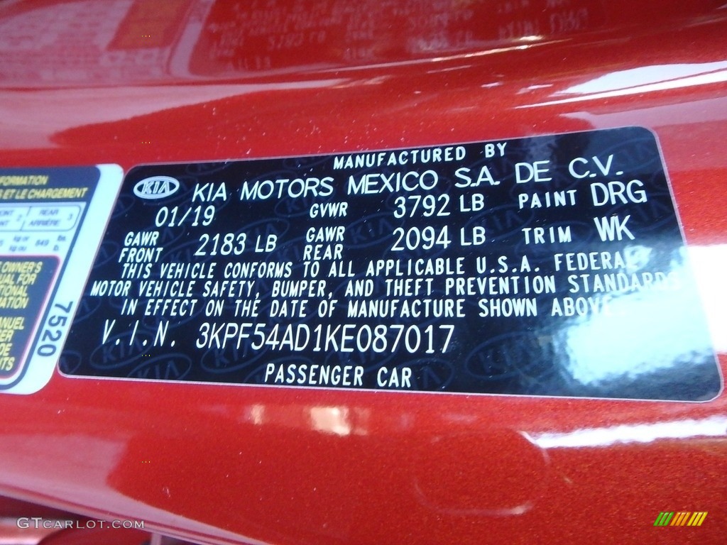 2019 Forte Color Code DRG for Fire Orange Photo #134668599