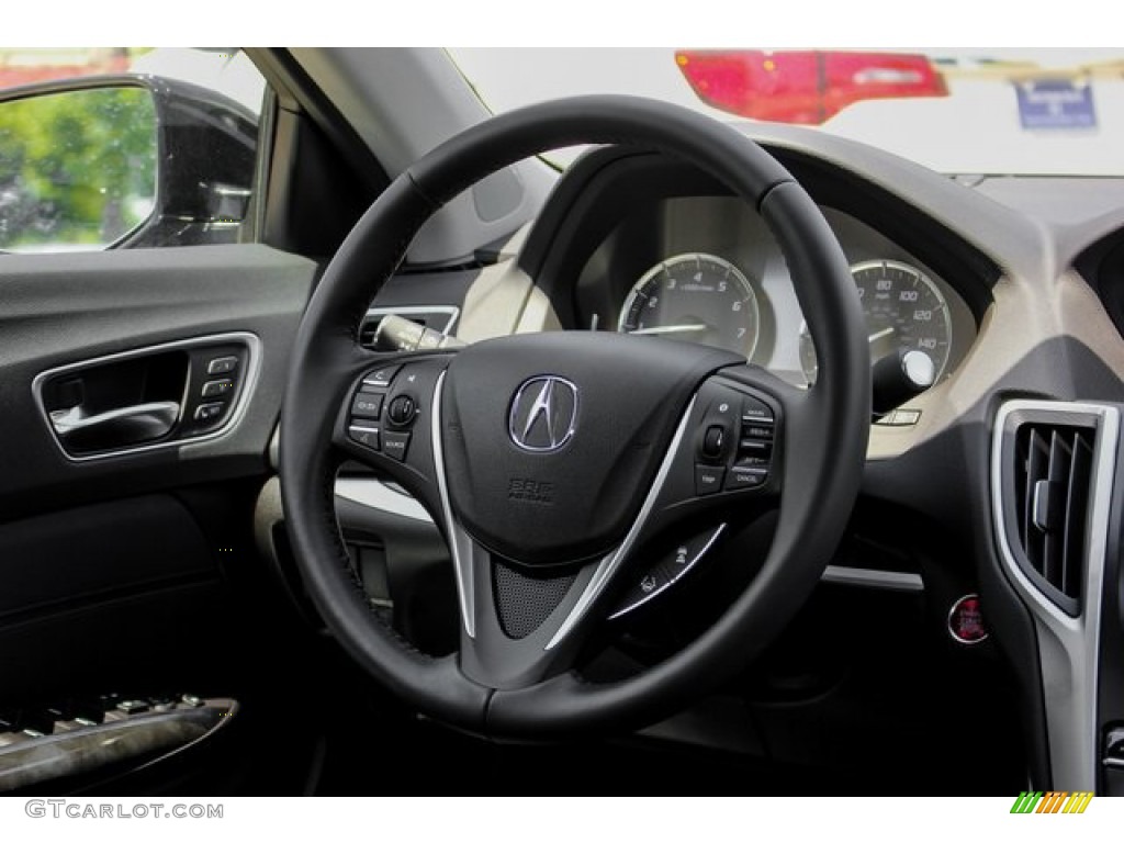 2020 Acura TLX Technology Sedan Ebony Steering Wheel Photo #134670866