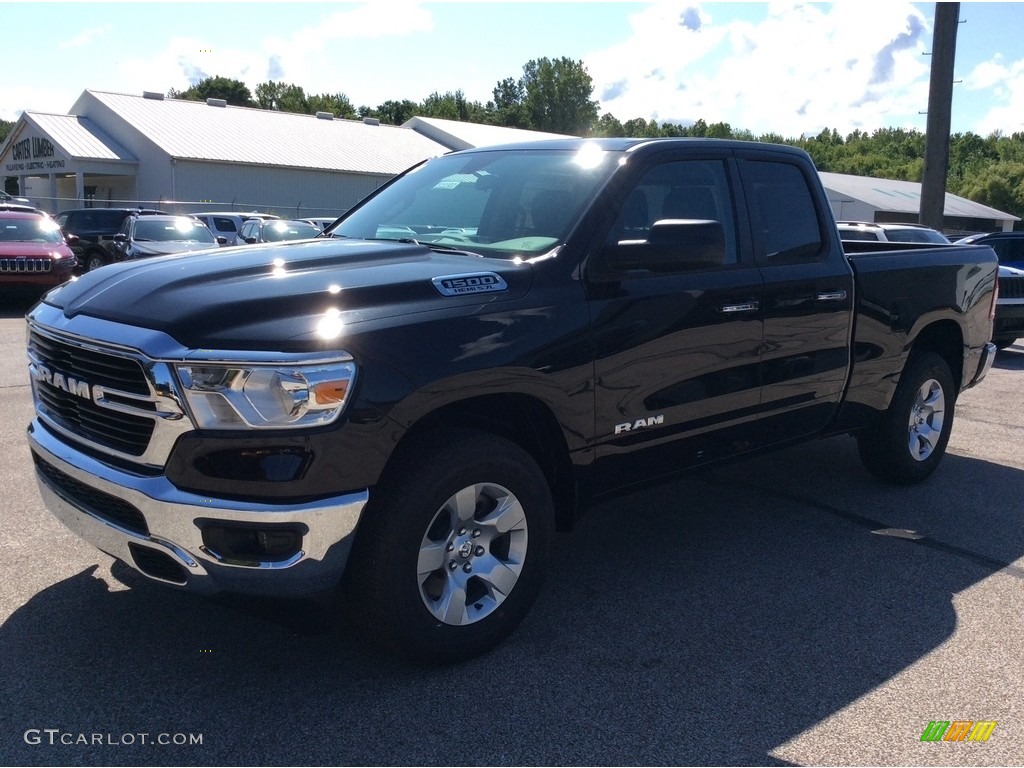 2019 1500 Big Horn Quad Cab 4x4 - Diamond Black Crystal Pearl / Black/Diesel Gray photo #5