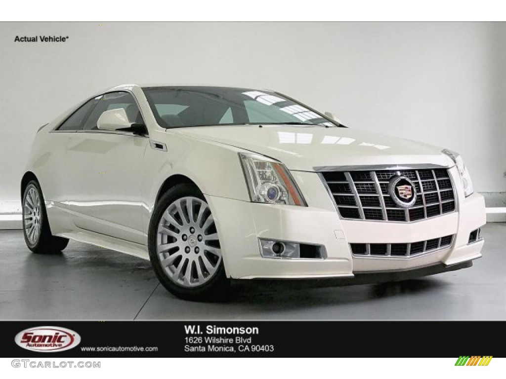 2012 CTS Coupe - White Diamond Tricoat / Cashmere/Cocoa photo #1