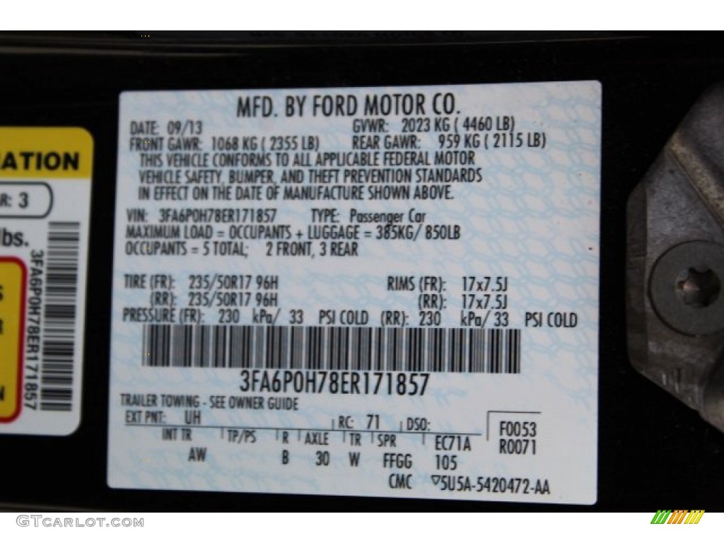 2014 Fusion SE - Tuxedo Black / Charcoal Black photo #29