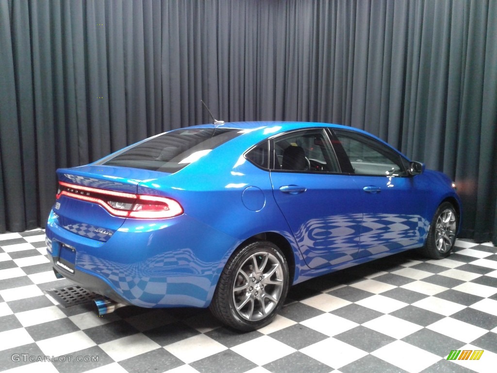 2015 Dart SXT - Laser Blue Pearl / Black/Light Tungsten Accent Stitching photo #6