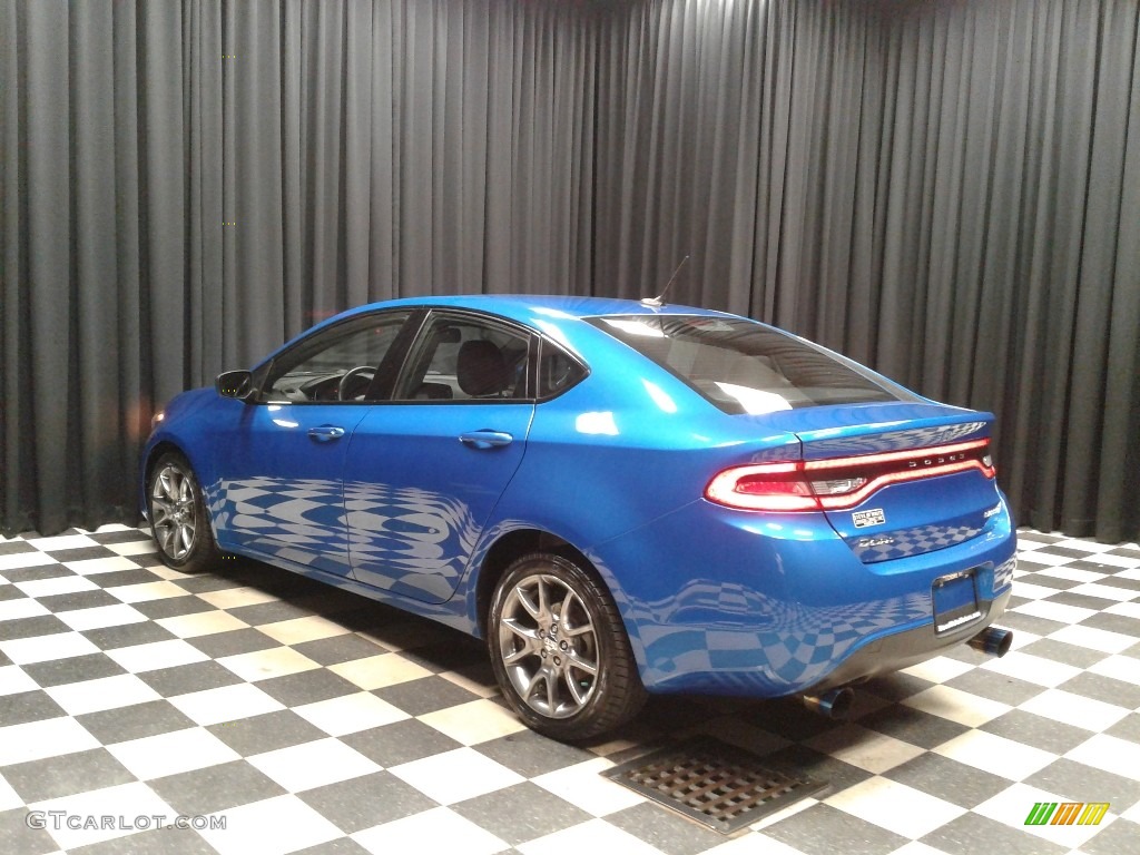 2015 Dart SXT - Laser Blue Pearl / Black/Light Tungsten Accent Stitching photo #8