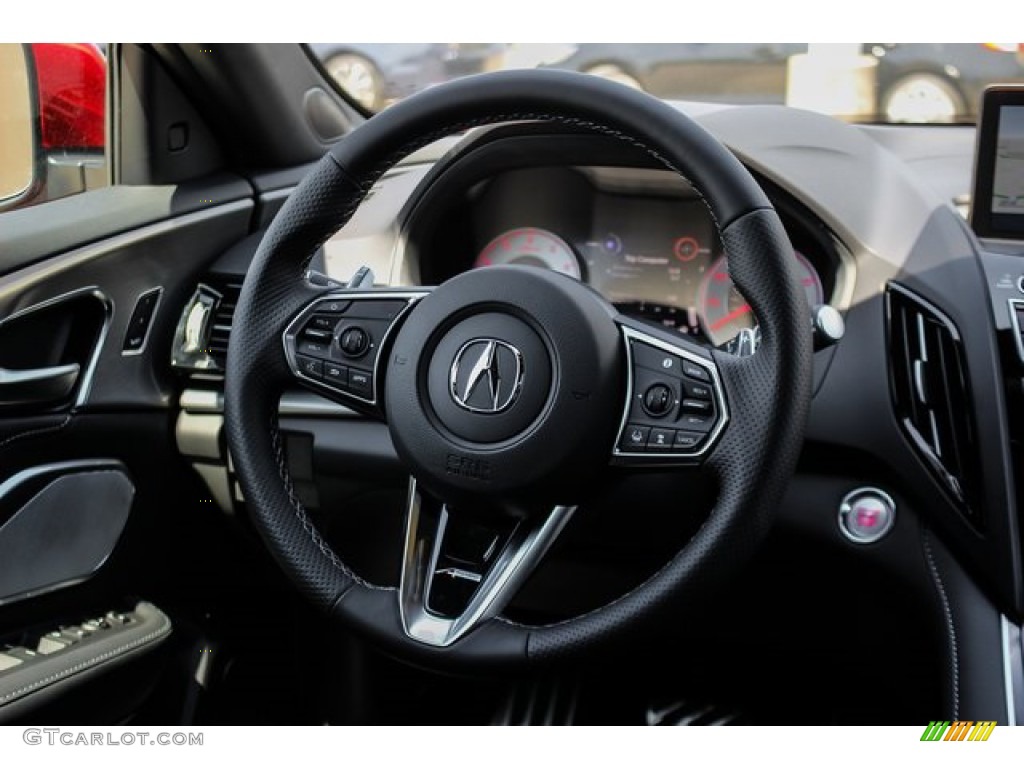 2020 Acura RDX A-Spec AWD Ebony Steering Wheel Photo #134677478