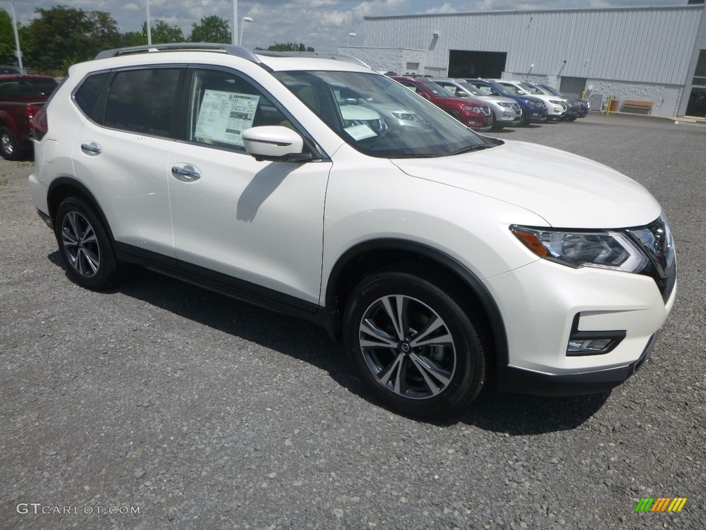 Pearl White 2019 Nissan Rogue SV AWD Exterior Photo #134677994