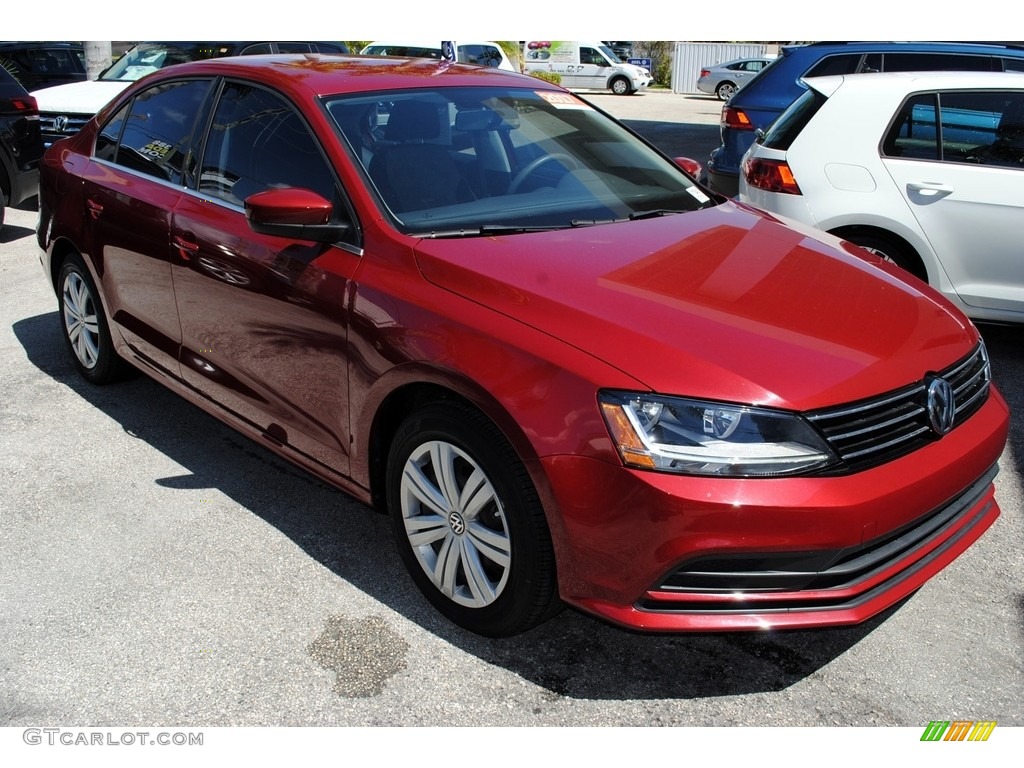 2017 Jetta S - Cardinal Red Metallic / Black/Palladium Gray photo #2