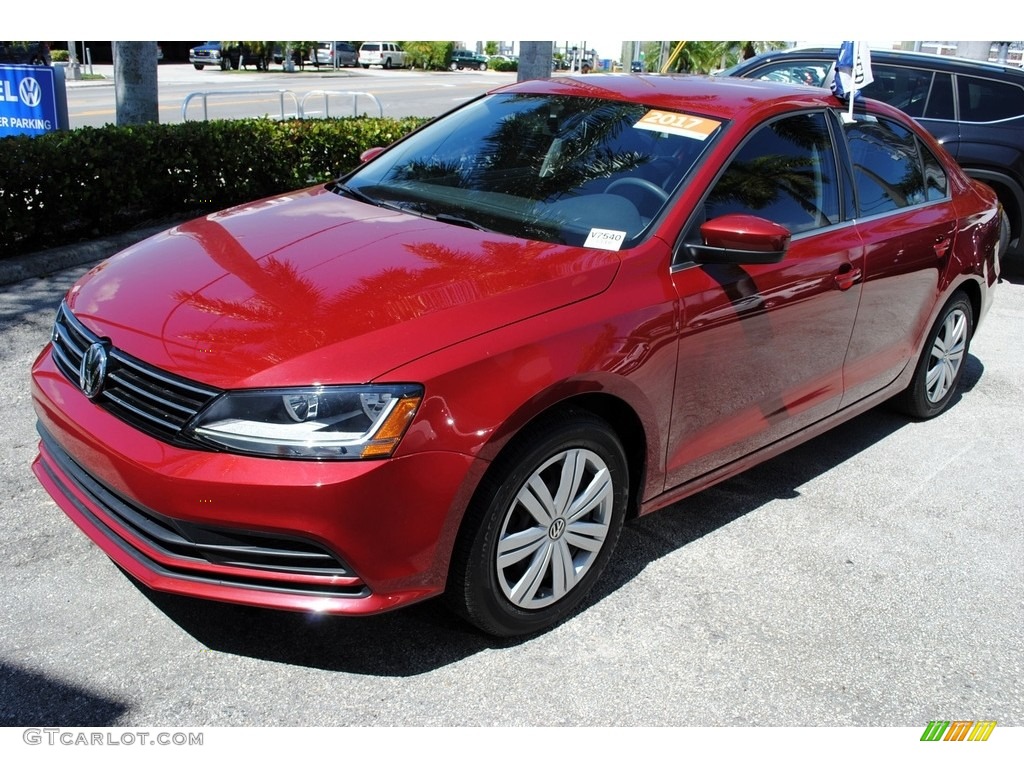 2017 Jetta S - Cardinal Red Metallic / Black/Palladium Gray photo #4