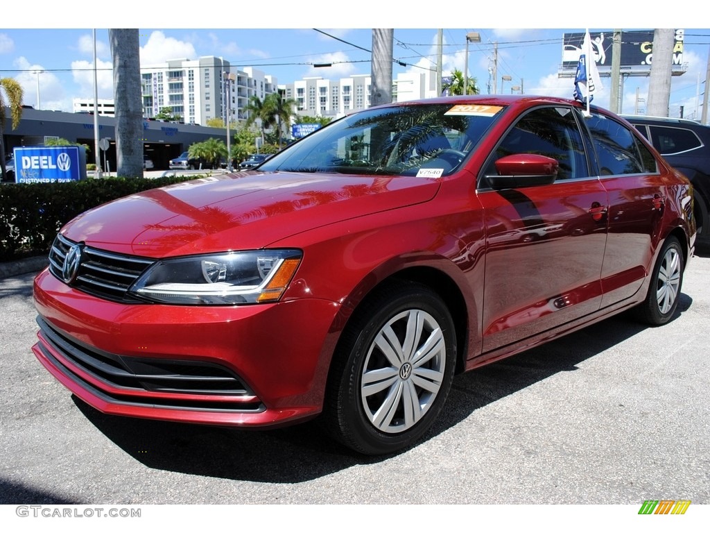 2017 Jetta S - Cardinal Red Metallic / Black/Palladium Gray photo #5